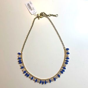 NWT J. Crew Blue and Crystal Drop Necklace